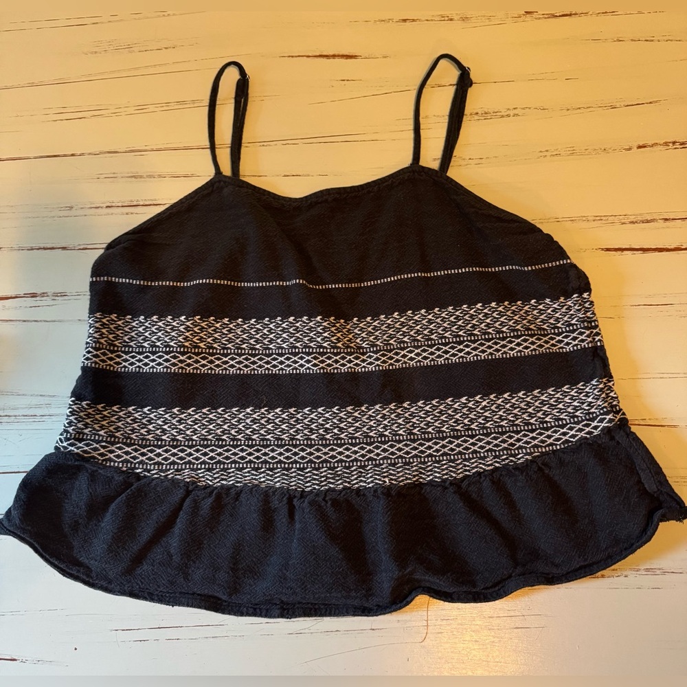 a.n.a. Black Cotton Tank, Size Large